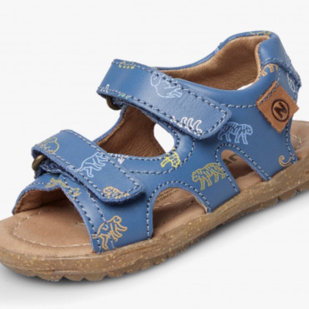 NWT NATURINO SKY Leather sandals Blue with Animals Print - Picture 3 of 15